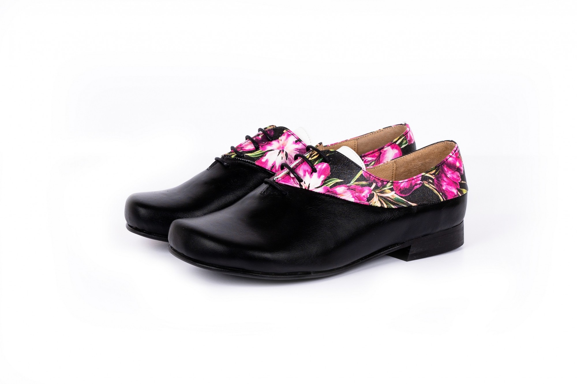 floral leather shoes