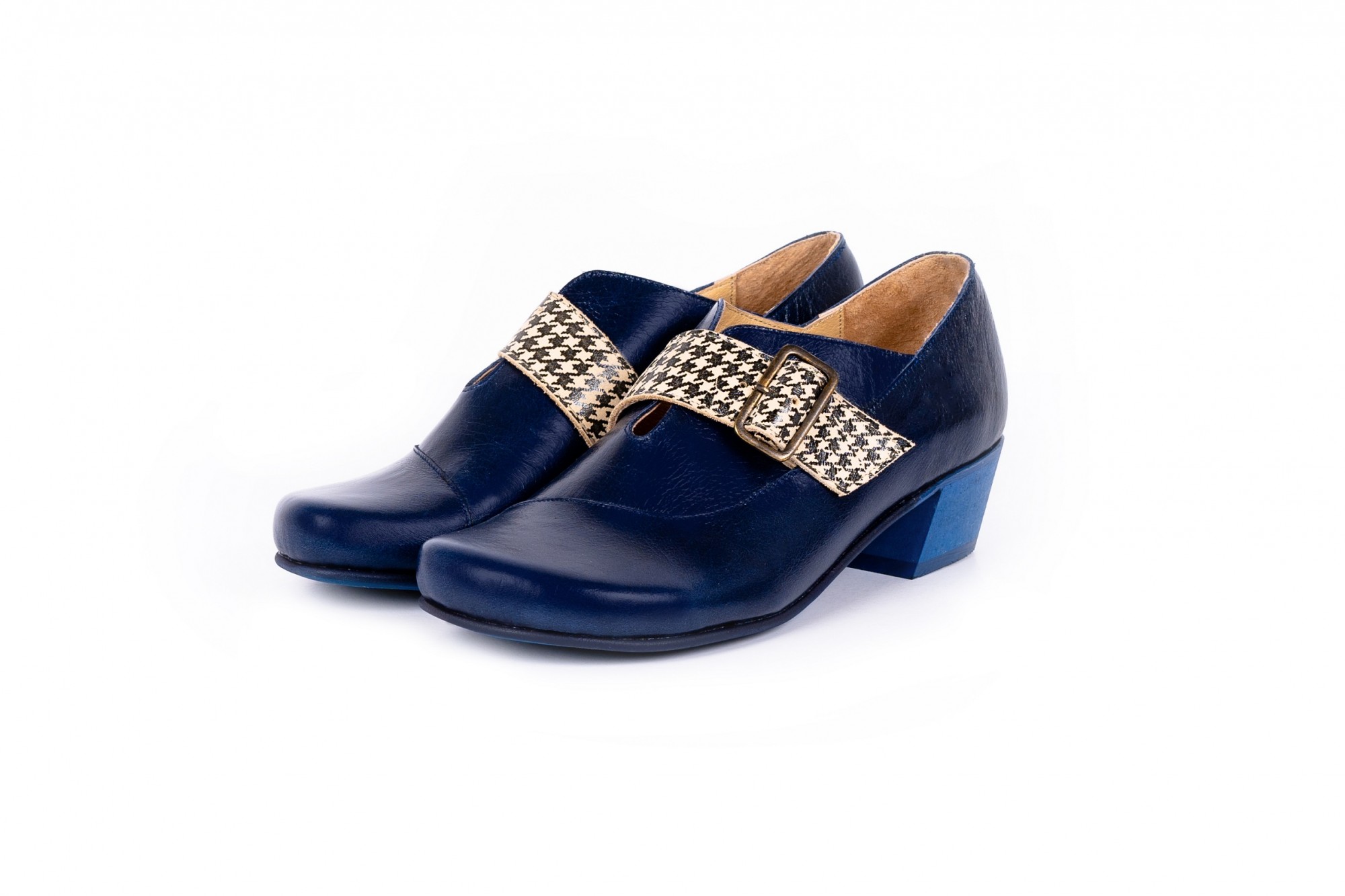 navy blue leather shoes