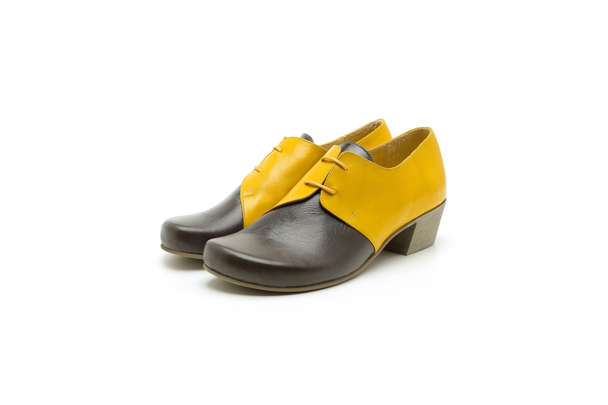 yellow low heel dress shoes